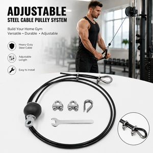 YONGRUI Adjustable Length Heavy Duty Stainless Steel Wire Cable Pulley System U-Bolt Clamps Thimble for Home Gym Setup DIY Kit