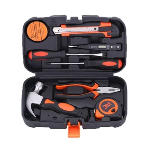 Wholesale Custom Logo 9-Piece Household Home Combination Tool Set Gift Kit Hardware Tool Sets Box with Hand Tool Kit