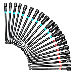 Cross-border Strong Magnetic Sleeve Head 21-Piece Metric/Inch 150mm Electric Hexagon Sleeve Tool Set Sleeve Bits Holder for
