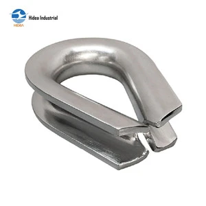 HIDEA US Type G414 Wire Rope Thimble Marine Grade 6mm To 38mm 304 316 Stainless Steel Cable Sleeve For Towing Rope Railing