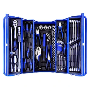 85pcs Machine Repair Sleeve Set for Tool Organization and Repair Work Three-Layers Foldable Iron Tool Box Combination Sets