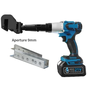 Throat Deep Round Hole Cordless Electric Punch Gun Lithium Metal Cutting Tools For Sheet Metal Electrical Cabinet Fabrication