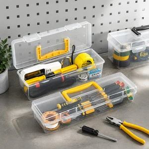 Tool Storage Organization Tool Boxes Plastic Tool Box Home Small Tool Box Double Lock Box Transparent Plastic Tool Storage Box