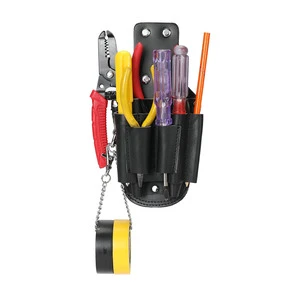 Wholesale Customizable Heavy Duty Leather Electrician Tool Pouch | 7 Pocket Multi Function Belt Holster for Electricians