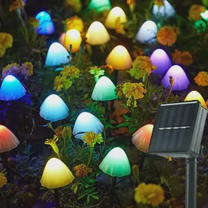 Outdoor Solar Lights For Garden Decor Mini Mushroom Pathway Landscape Multi Colour Solar Decorative Light