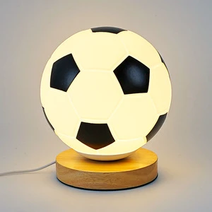 Football Euro Cup LED Minimalist Modern Night Light Glass Table Lamp Warm White Light Switch Control USB Powered for