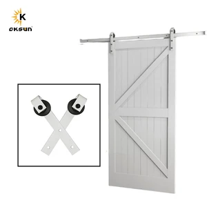 Oksun High Quality Wholesale Rustic Style Bypass Sliding Barn Doors Track Hardware Kit