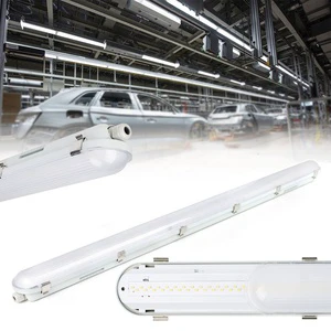 4ft 36W IP65 Tri-Proof Light 48W 5ft 4000K Integrated Vapour Damp Proof Lamp LED Batten Lamp for Warehouse Factory Tunnel Garage