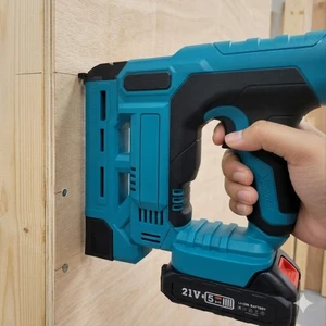 Rapid Firing 20V Cordless Brad Nailer Portable Battery Powered Electric Nailer for Professional Carpentry Work
