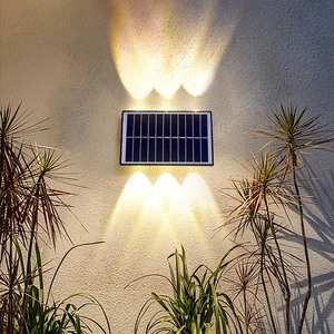Solar Powered Wall Lights for Outside up and Down Fence Mount LED Outdoor Decorative Waterproof Lamps for Porch, Deck, Patio