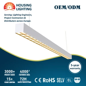 DALI LED Linear Light 4ft/5ft 30W/60W Aluminum Suspended & Surface Mounting IP20 Rated 5-Year Warranty for Office