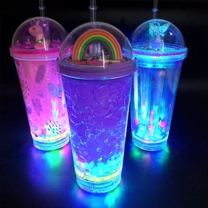 LED Flashing Cup Customized logo LED Flashing Bar Plastic Shining Light up Cup With Led