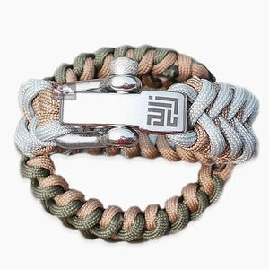 Custom LOGO Stainless Steel Adjustable Shackle for Bracelet Paracord Metal Accessories Jewelry Findings & Components