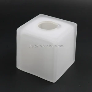 Blown Customized square Table Lamps Reflector Diffuser White Glass Lamp Shade