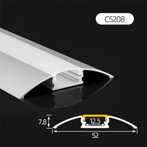 LED Linear Light Aluminum Profile Extrusion for LED Strip Light Glass Shelf and Cabinet Lighting