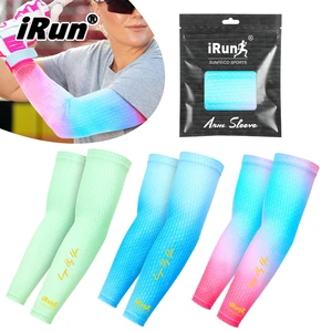 IRun Custom Cycling Arm Sleeves Sets Fitness Compression Arm Sleeve Sports Basketball Running Elastic UV protection Arm Sleeve