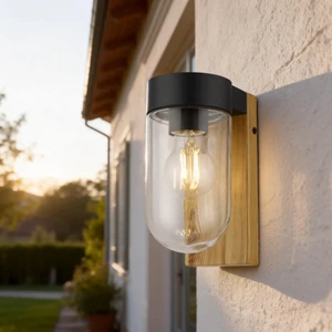 Wooden Color Nordic Style Wall Lamp Decoration Outdoor Indoor Usage Waterproof Led Light Source Wall Sconce