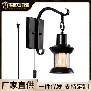 Cross-border bestseller Zhongshan exclusive American industrial style retro horse lamp, wall lamp, plug switch, corridor,