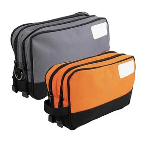 OEM Wholesale Heavy Duty Polyester Electrician Tool Pouch Set | Dual Compartment Zipper Bags Reinforced Bottom for Tools Storage