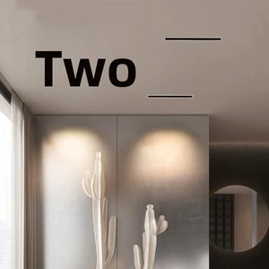 LED Line Grille Lamp White/Black 3000K-6000K Living Room Bedroom Embedded Wash Wall Spotlight All Aluminum Narrow Side