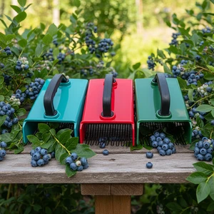 Soft Handle Plastic Berry Pickers With Metallic Comb Reinforced Coated Teeth and Ergonomic Handle for Easier Berry Picking