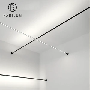 Modern Minimalist Linear LED Strip Living Room Steel Wire Wall to Wall Art Lighting Wholesale OEM Factory Direct Skyline Light