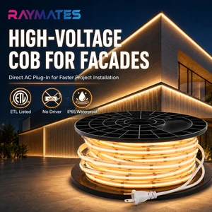 Dimmable Waterproof IP67 Flexible Cob Led Strip AC 110V Strip Light No Driver Cuttable Home Exterior Decorative Cob Led Strip