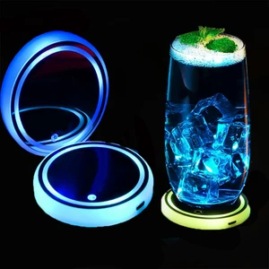 Colorful Cup Holder LED Light-up USB Charging Non-slip Ambient Light for Car Automatically Chinese New Year Back School High