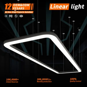 Custom-sized Aluminum or Iron Materials Are Available for Office, Gym, or Garage LED Linear Lighting Applications