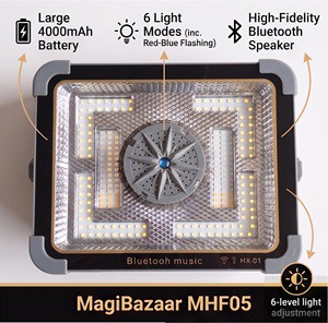 Portable 2-in-1 Rechargeable RGB LED Flood Lamp High Brightness Solar Powered Outdoor Floodlight Work Light Smart MHF05 Light