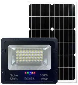 Solar LED Flood Light 300W IP66 ABS Body Waterproof Outdoor Garden Remote Control 6000K Daylight CE Certified 170 Beam Angle