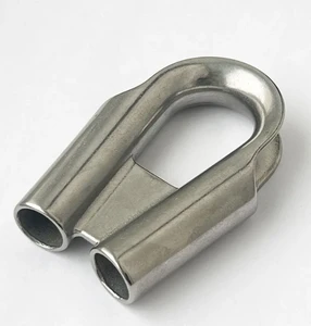 Stainless Steel 304 Tube Thimble Heavy Duty Wire Rope Cable Protector for Marine Rigging & Outdoor Lifting