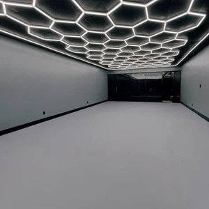 Contation 110 220 Volt Garage LED Hexagon Lights Ceiling & Car Detailing LED Strip Work Lights 240V