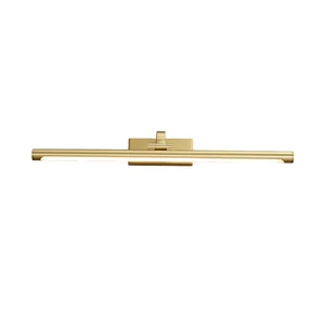 Wholesale American Gold LED Horizontal Solid Brass Wall Light Minimalist Light Horizontal Linear Mirror Front Vanity Wall Lamp