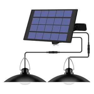 40 LED Dual Head Solar Pendant Light 3000K 6000K Solar Shed Lights With Extension Cable Indoor Outdoor Use Solar Garden Light