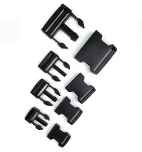 Single Adjust Release Buckles 25MM Plastic Side Release Black Adjustable Buckles