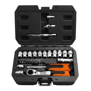 High Quality 29-Core CRV Ratchet Extension Socket Wrench Kit Two-Way Service Hard Case Hand Tool Sleeve Set OEM Customization