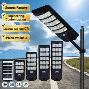 High Quality ABS IP65 6500K Road Lamp 100W- 400W High Brightness Radar Human Body Sensing Outdoor LED Solar Street Lights