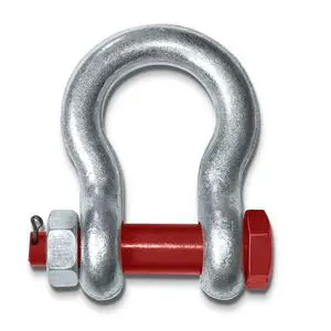 Bow D-shaped Shackle with Screw Pin Wide 25 Ton Industrial Grade Zinc Plated National Standard Lifting Shackle Carbon Steel Hook