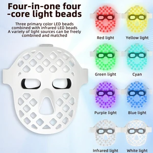 High Density 204 LEDs Facial Mask Light Therapy for Anti-aging and Skin Repair 8 Colors Photon Beauty Machine