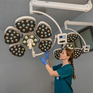 CE ISO Hospital Clinic Operating Room Lamp Double Arm LED Surgical Shadowless Operating Lamp For Veterinary CE ISO