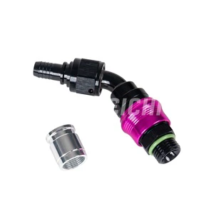 SUMEICHI Crimp On 45Deg Quick Release PTFE Hose Ends AN6 AN8 AN10 Racing Car Parts Crimp Style PTFE Quick Connect Fittings