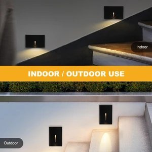 OEM Customized Easy Installation 2W IP65 PC Recessed Courtyard Outdoor Waterproof Decorative Led Wall Lamp