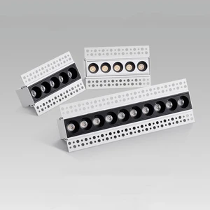 Indoor Down Light Anti Glare Led Grill Linear Light 5x2W 10x2W 15x2W Trimless Wall Washer Recessed Downlight Hotel Spot Light