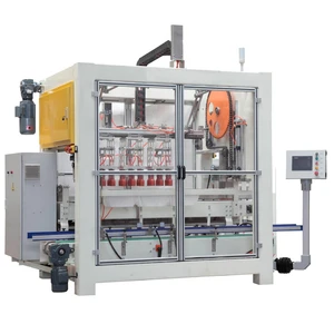 Electrically Driven Case Packer with Robotic Pick and Place Arm for Beverages and Food Products
