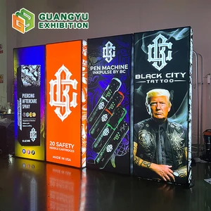 Foldable Seg Light Box Fabric Trade Show Display Backdrop Stand with Tradeshow Podium Table Trade Show Light Boxes 100cm X 250cm