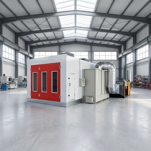 Anti-corrosion OKEAH ET2500 Automotive Paint Booth Electric Heating High Efficiency Filter Well-Sealed Design Prevent Heat Loss