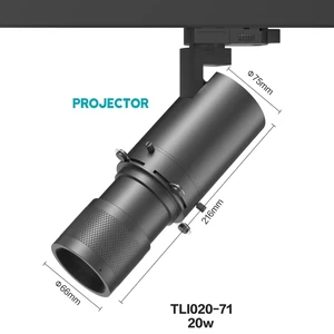 CRI95 LED COB Track Light Museum Gallery Exhibition Lighting 3-45 Degree Projector Shapeable Cut Contour Framing 10W RGB 20W