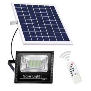 Solar Flood Light Outdoor With Remote Optical Control Ip65 Waterproof Solar Led Flood Lamp Energy Garden Light With Panel