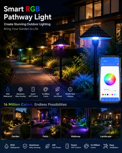 Smart RGB Outdoor Garden Pathway Lights IP65 Waterproof Addressable Landscape Lighting